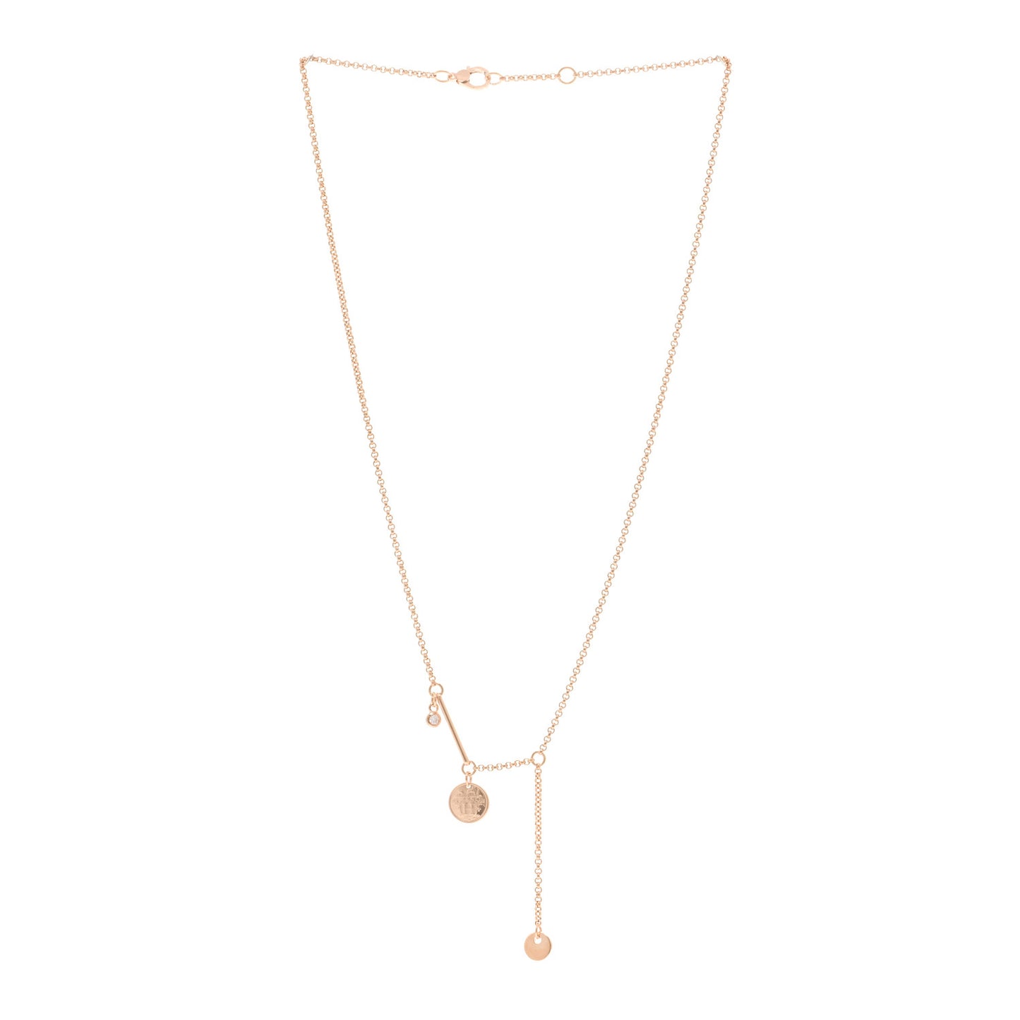 18K Rose Gold Diamond PM Ex-Libris Pendant Necklace