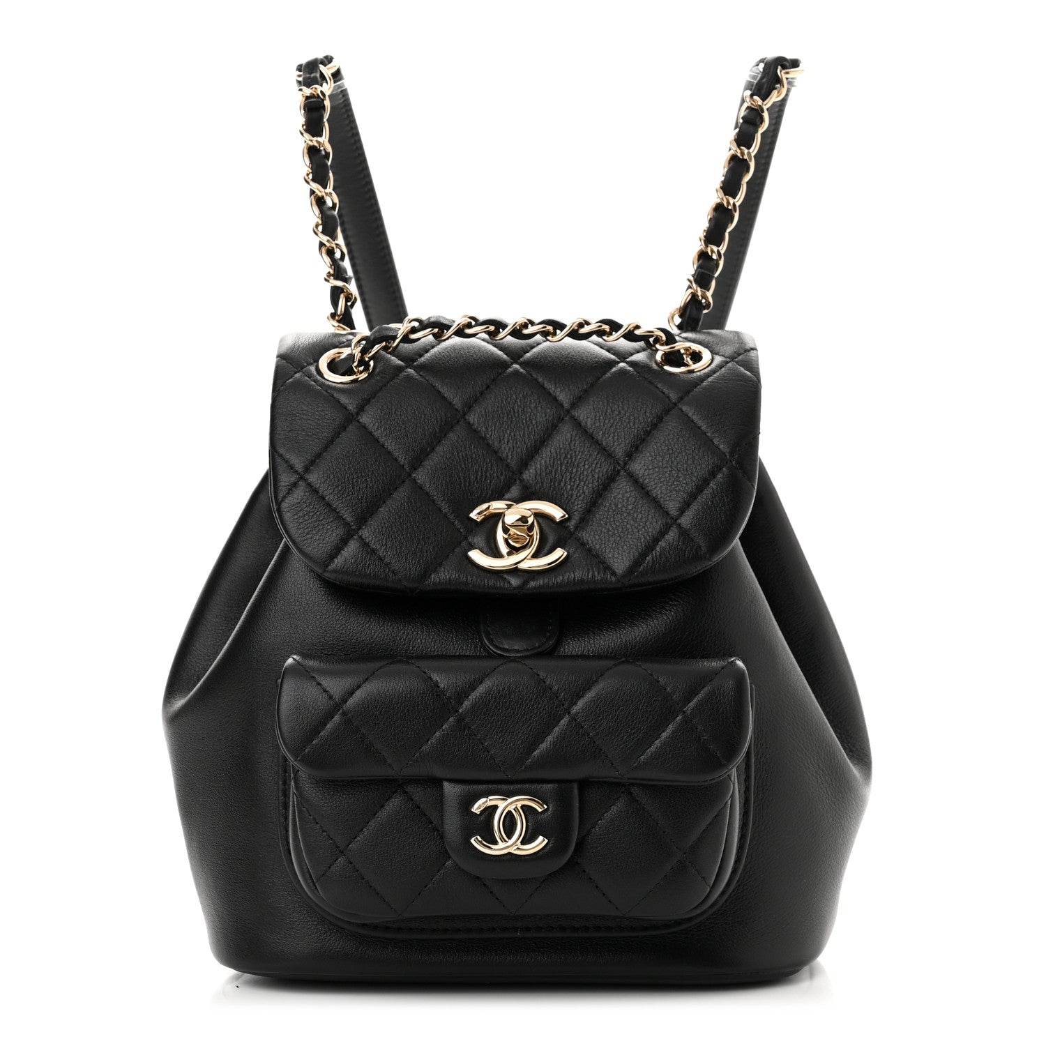 Chanel Lambskin Quilted Small Duma Drawstring Backpack Black 1 of 11