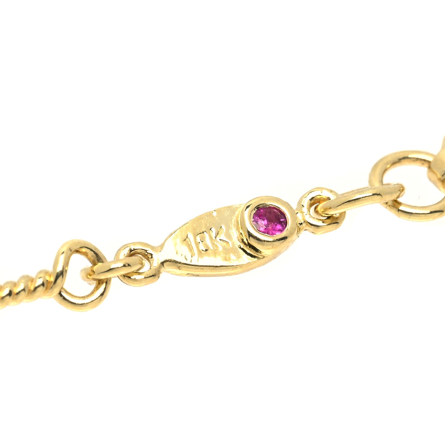 Roberto Coin 18K Yellow White Gold Diamonds by the Inch Dog Bone Chain Dangle Necklace 5 of 6