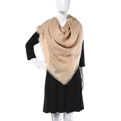 Louis Vuitton Silk Wool Monogram Shawl Dune 2 of 5