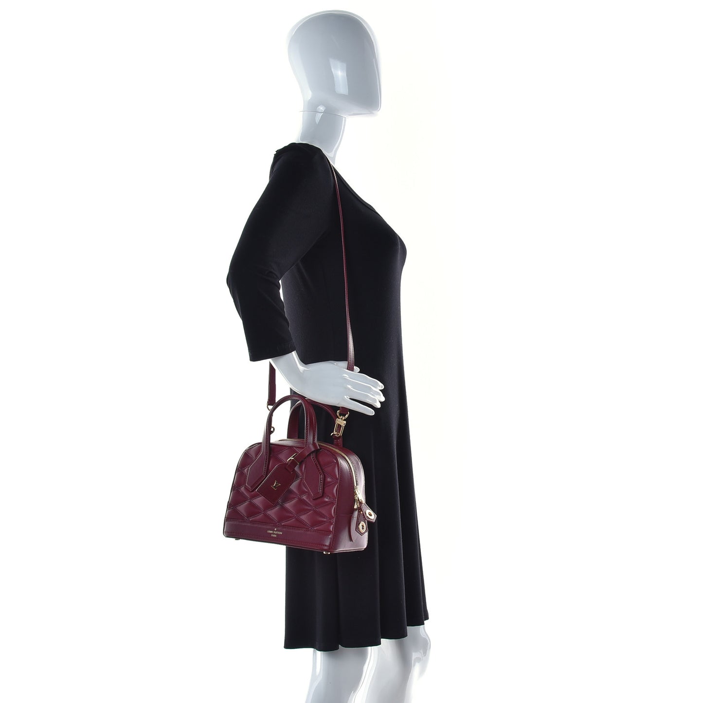 Lambskin Malletage Mini Dora Carmine