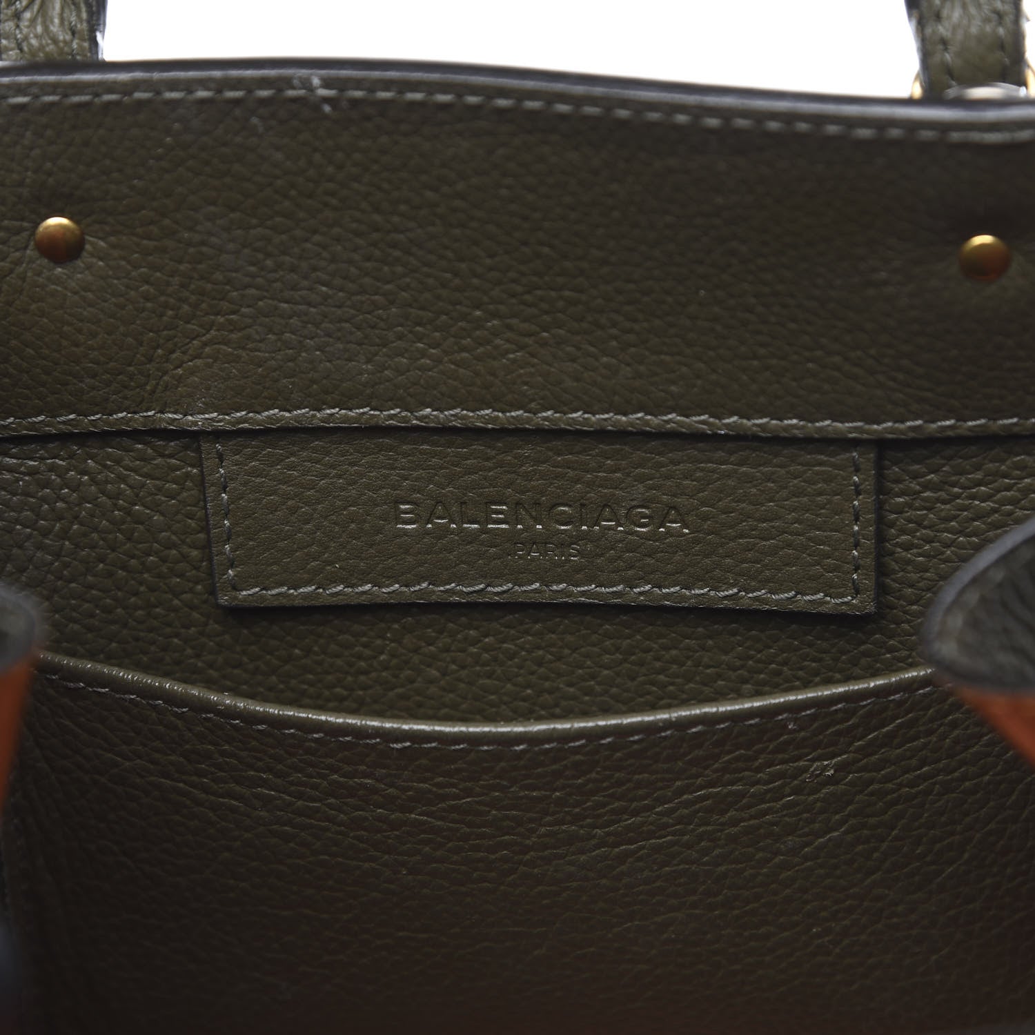 Balenciaga Grained Calfskin Papier Mini A4 Zip Around Tote Green 6 of 13