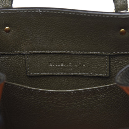 Balenciaga Grained Calfskin Papier Mini A4 Zip Around Tote Green 6 of 13