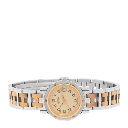 Hermes Stainless Steel 24mm Clipper Quartz Watch Gold 2 of 4