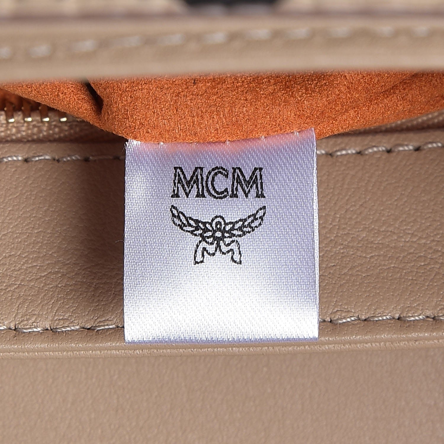 MCM Visetos Medium Patricia Satchel Beige 6 of 16