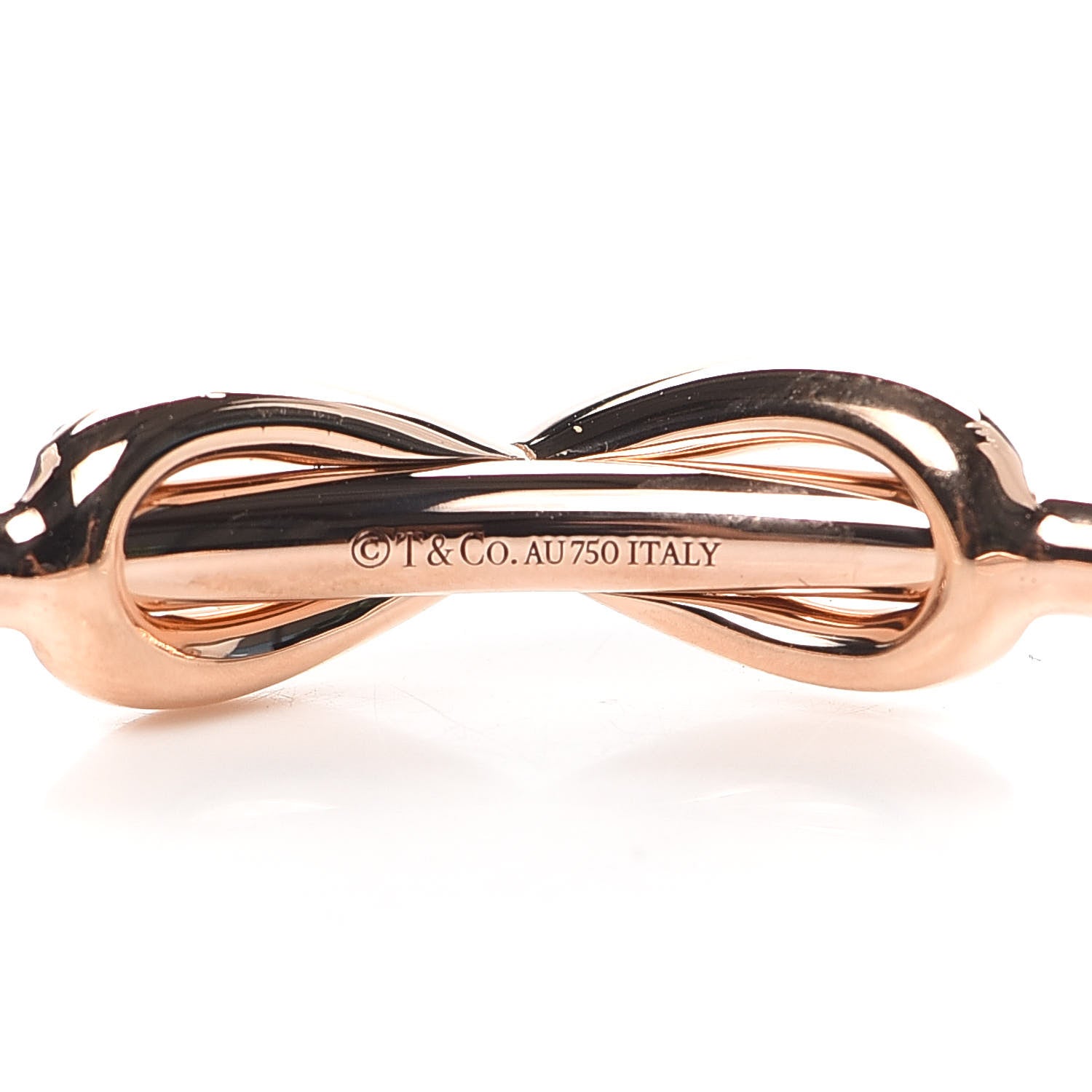 Tiffany 18K Rose Gold Diamond Infinity Cuff Bracelet 4 of 5