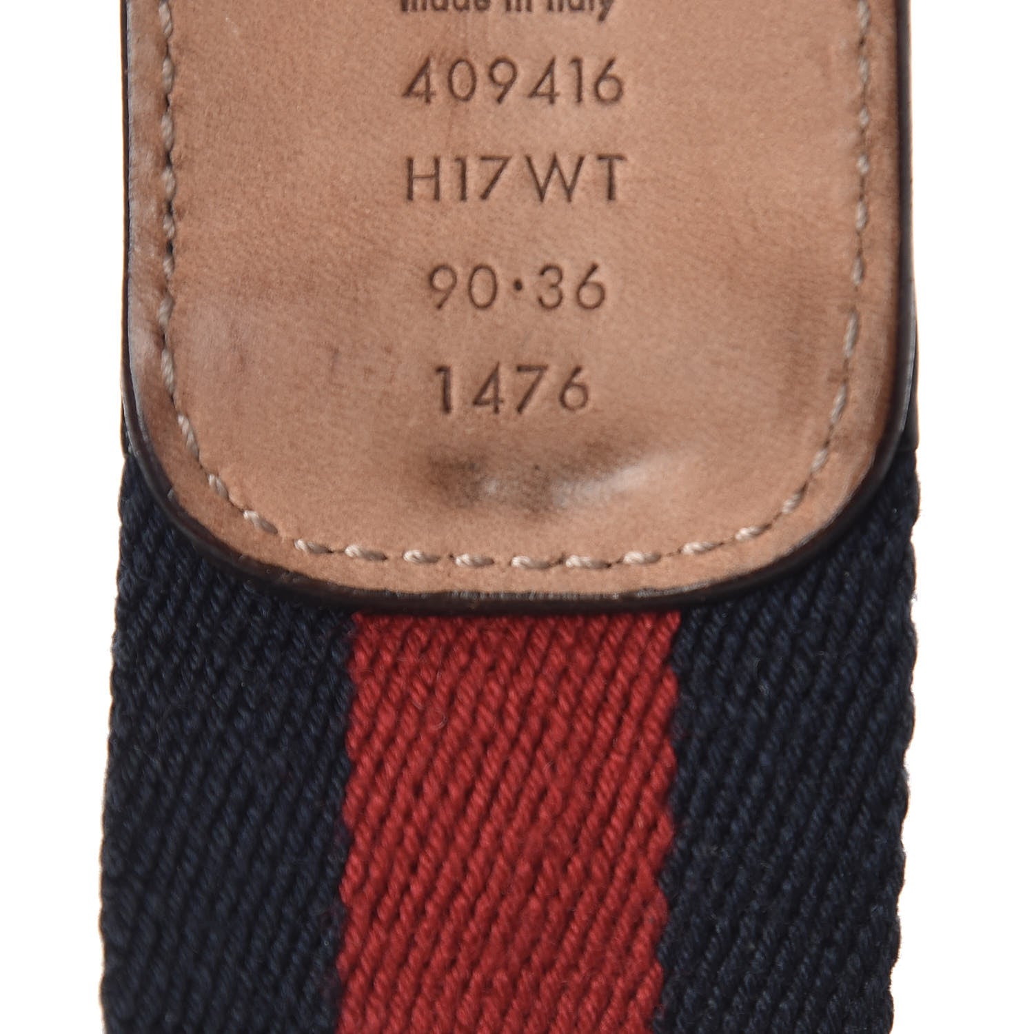 Gucci Nylon Calfskin Double G Web 40mm Belt 90 36 Blue Red Black 7 of 9