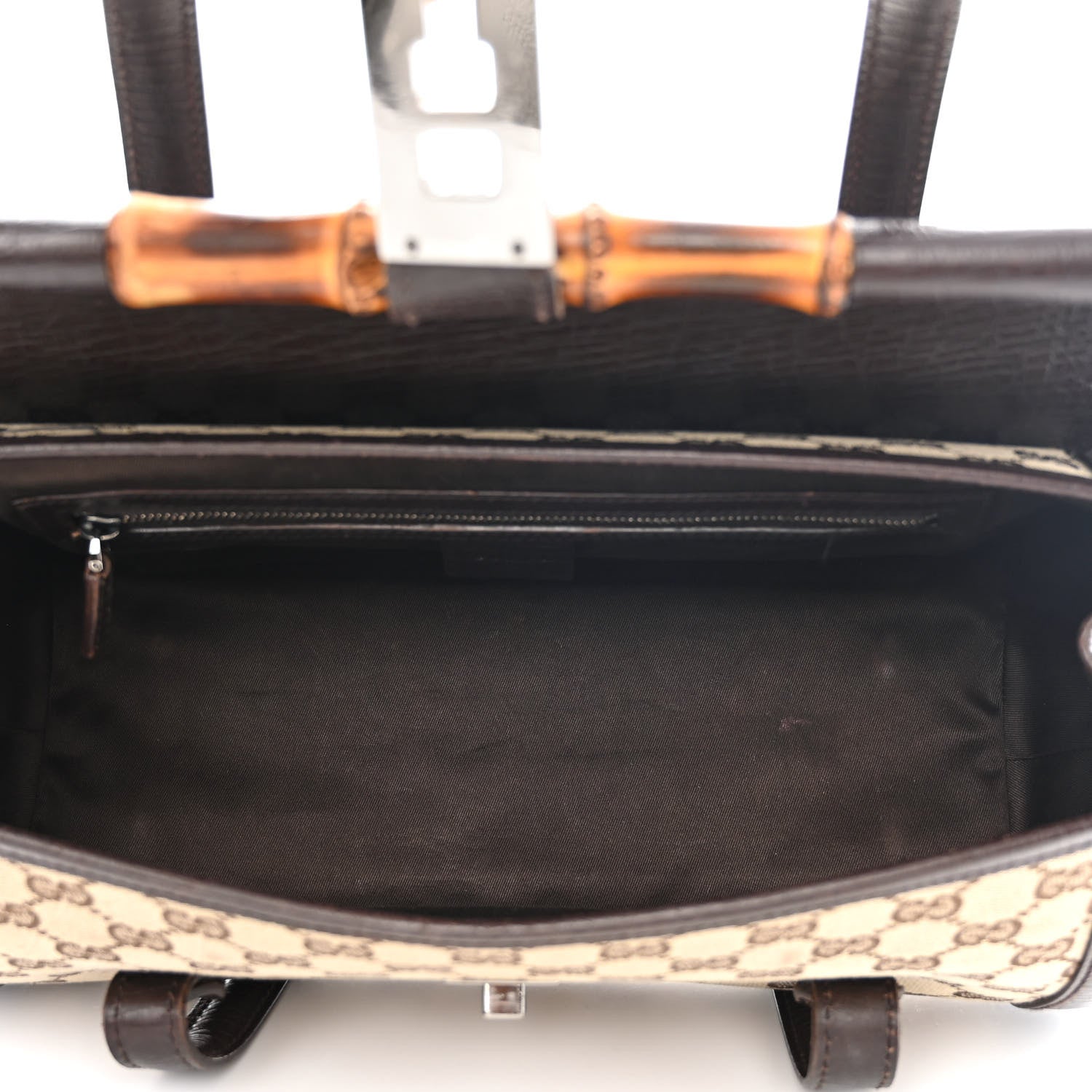 Gucci Monogram Bamboo Bullet Bag Dark Brown 5 of 12