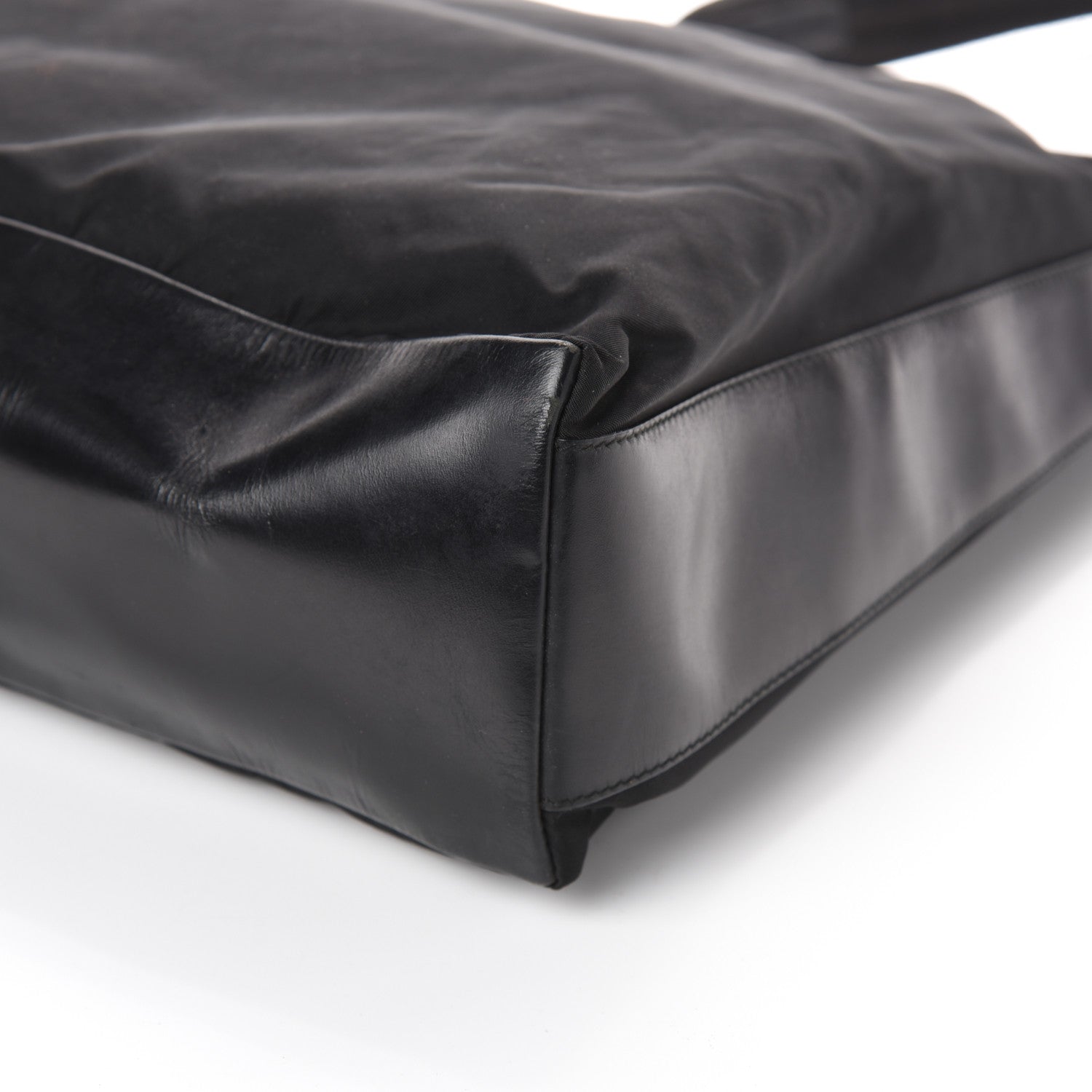 Prada Tessuto Nylon Calfskin Hobo Black 9 of 9