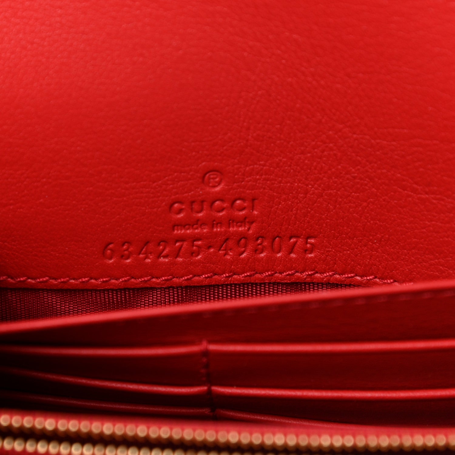 Gucci GG Supreme Monogram Apple Chain Wallet Beige Multicolor Lobster Red 6 of 10