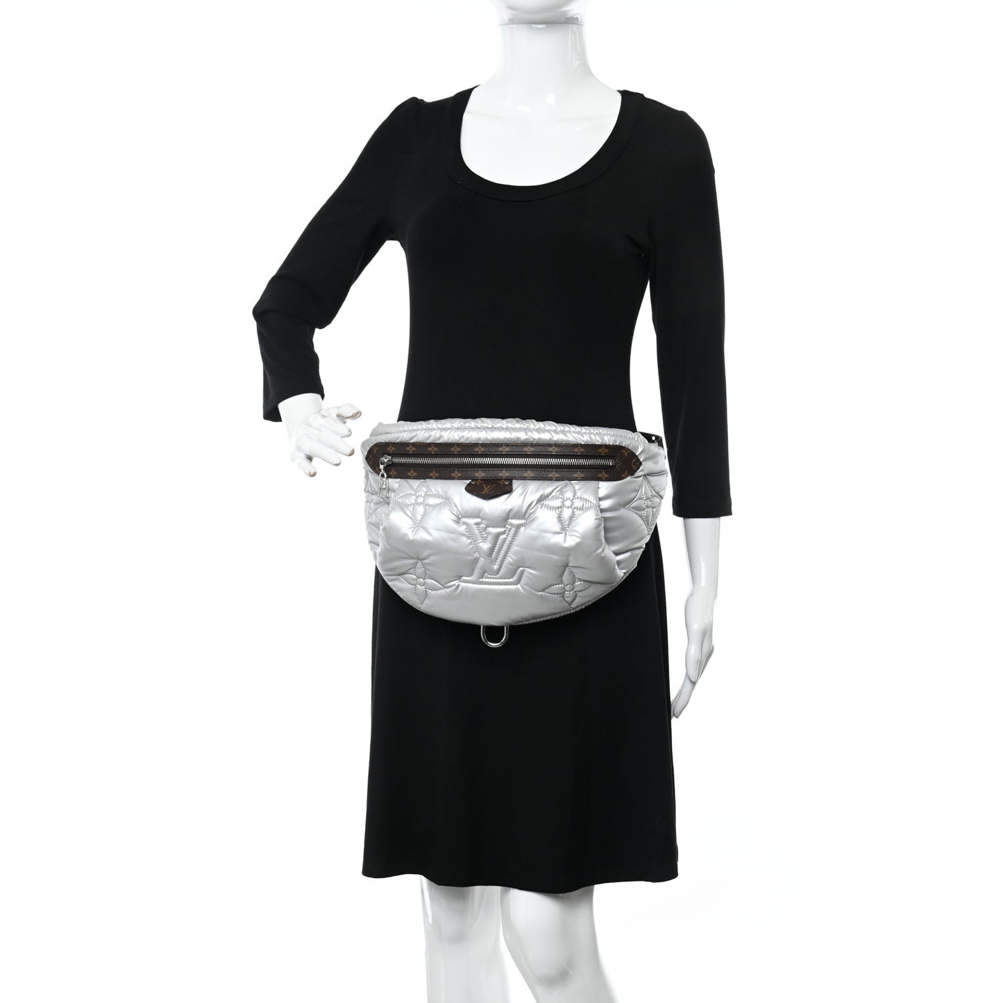 Econyl Monogram Pillow BumBag Silver