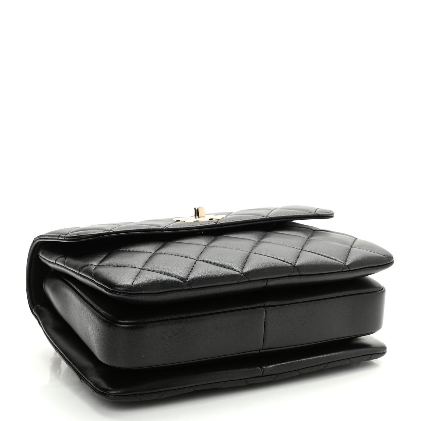 Lambskin Quilted Small Trendy CC Dual Handle Flap Bag Black