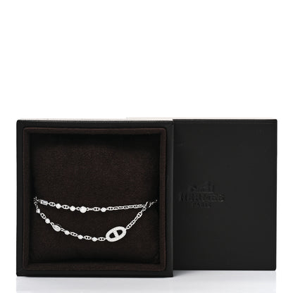 Hermes 18K White Gold Diamond Chaine d'Ancre Fancy Bracelet 4 of 4