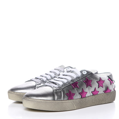 Saint Laurent Calfskin Star Court Sneakers 39 Metallic Pink 3 of 9