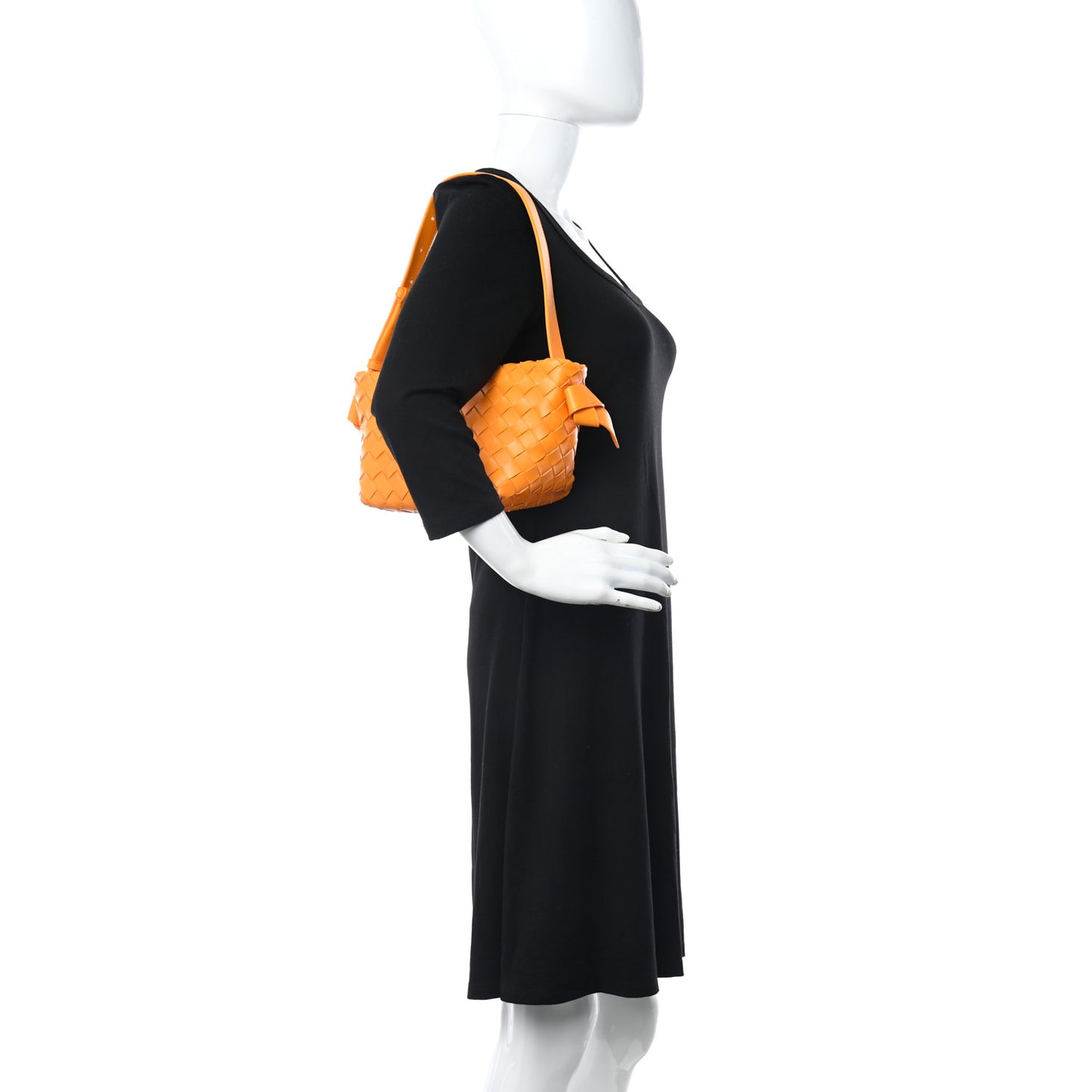 Nappa Intrecciato Tie Shoulder Bag Tangerine