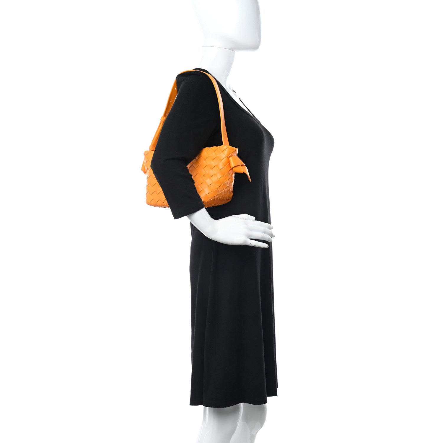 Bottega Veneta Nappa Intrecciato Tie Shoulder Bag Tangerine 2 of 10