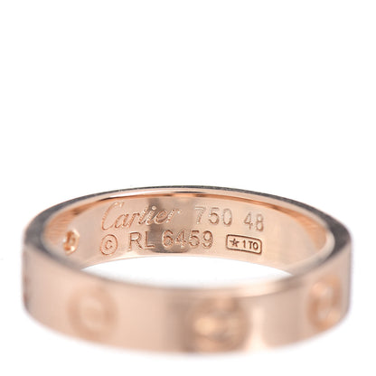 Cartier 18K Pink Gold Diamond 4mm LOVE Wedding Band Ring 48 4.5 4 of 4