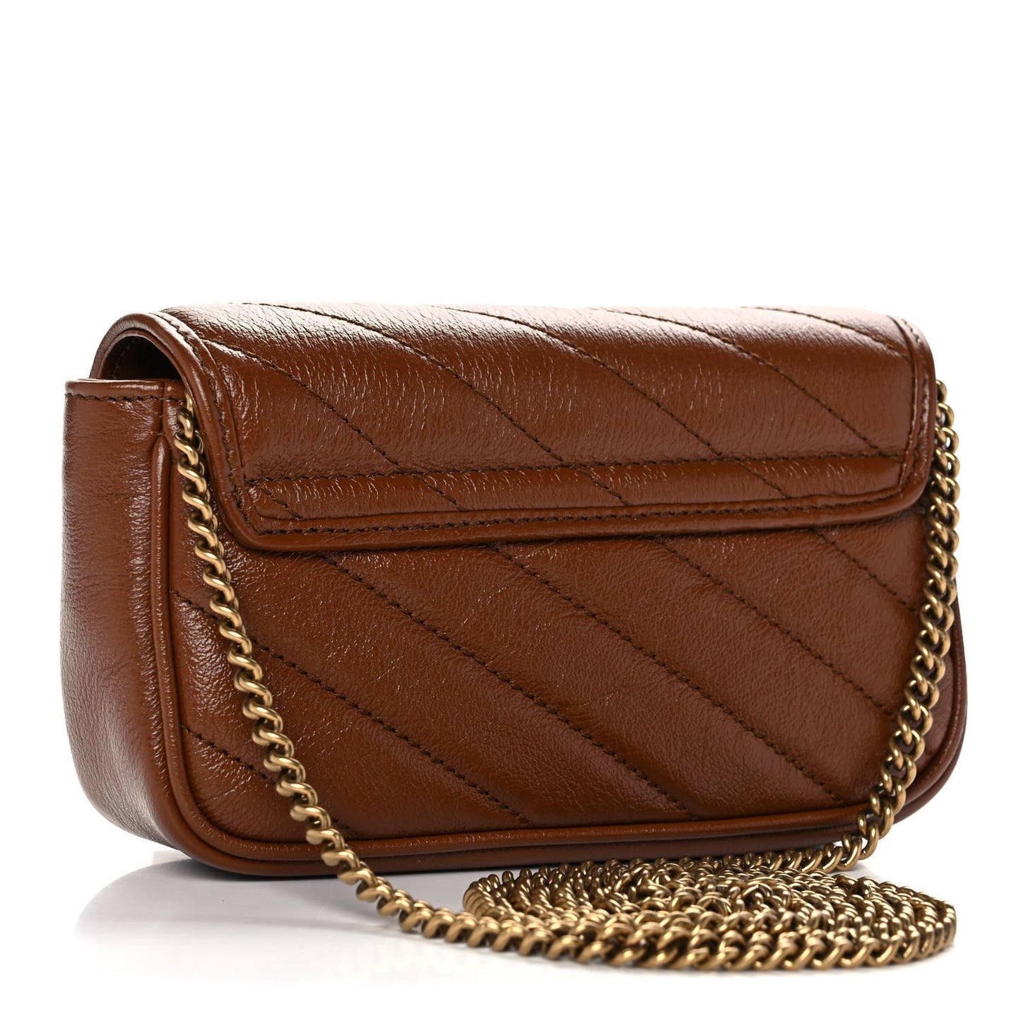 Azalea Calfskin Matelasse Diagonal Super Mini GG Marmont Shoulder Bag Cuir