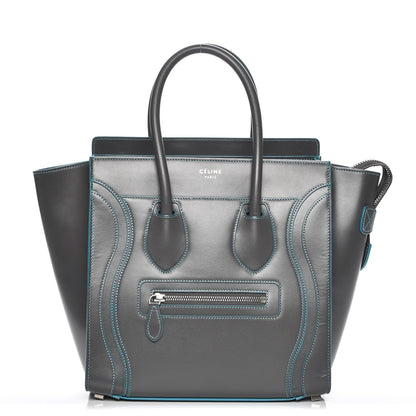 Celine Satin Debossed Calfskin Micro Luggage Anthracite 1 of 6