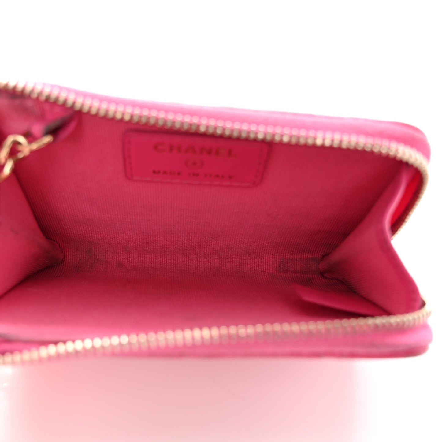 Caviar Quilted Zipped Key Holder Case Pink