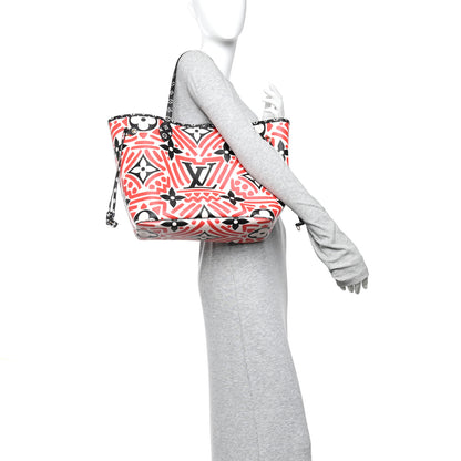 Louis Vuitton Monogram Giant Crafty Neverfull MM Creme Rouge Black 2 of 10