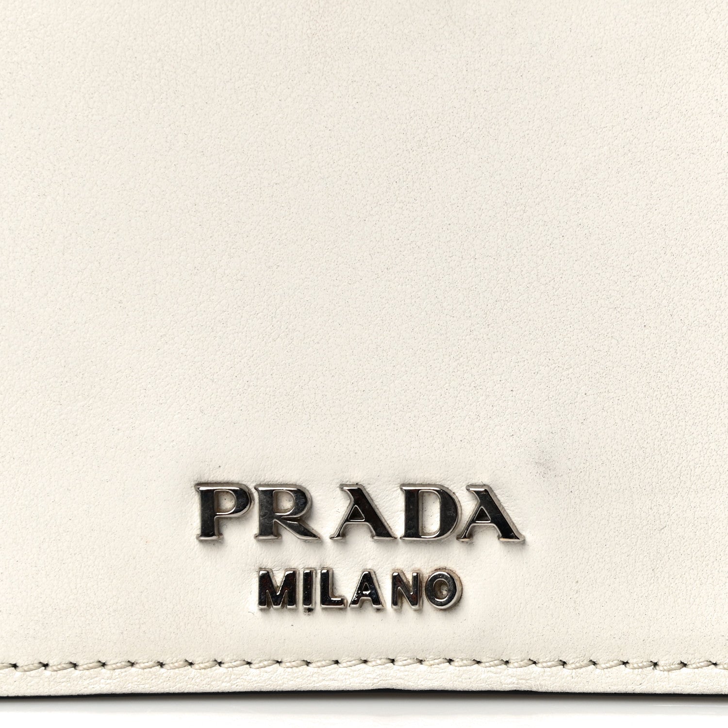 Prada City Calf Plex Ribbon Bag White Black 7 of 20