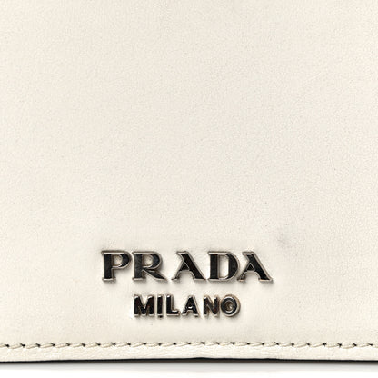 Prada City Calf Plex Ribbon Bag White Black 7 of 20
