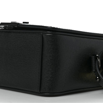 Off-White Calfskin Diag Flap Bag Black White 7 of 9