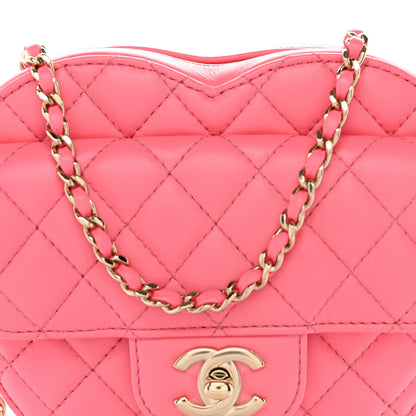 Chanel Lambskin Quilted CC In Love Heart Bag Pink 7 of 9
