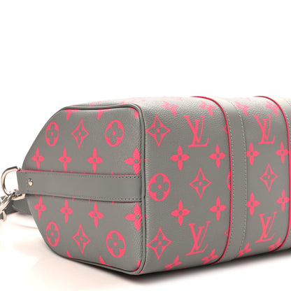Louis Vuitton Monogram Glow Up Keepall Bandouliere 35 Grey Pink 8 of 9