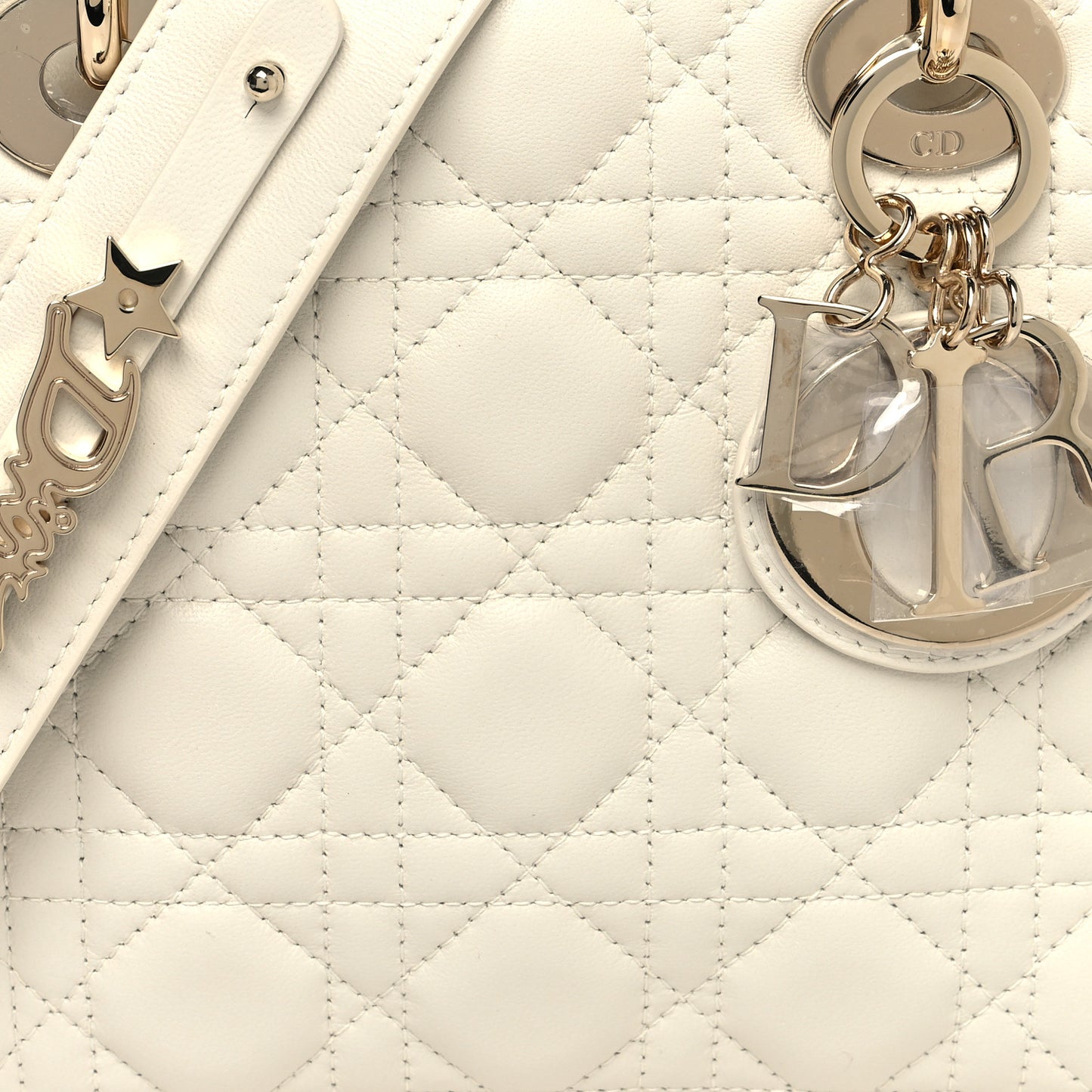 Lambskin Cannage Small My ABCDior Lady Dior White
