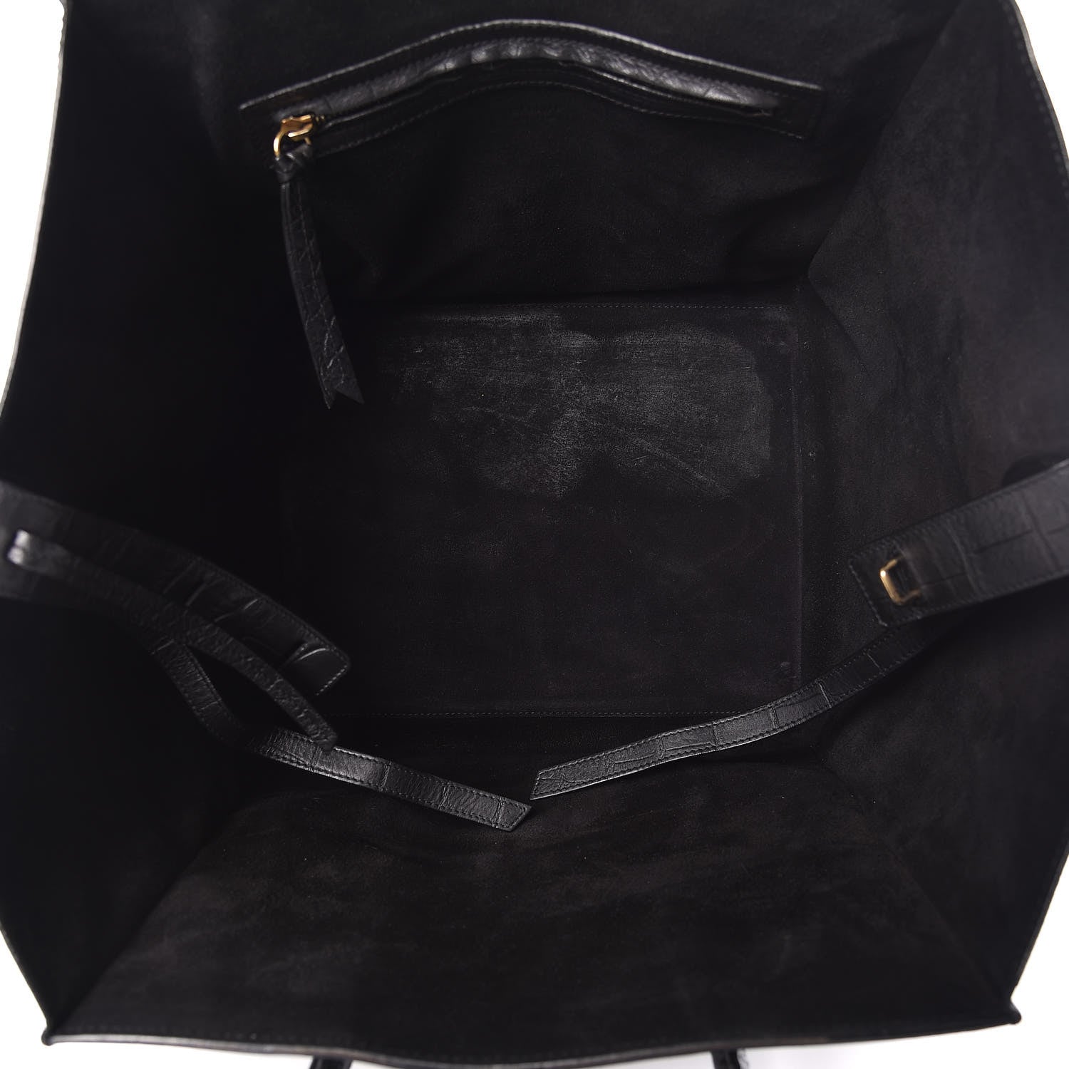 Celine Crocodile Embossed Calfskin Medium Phantom Luggage Black 7 of 17