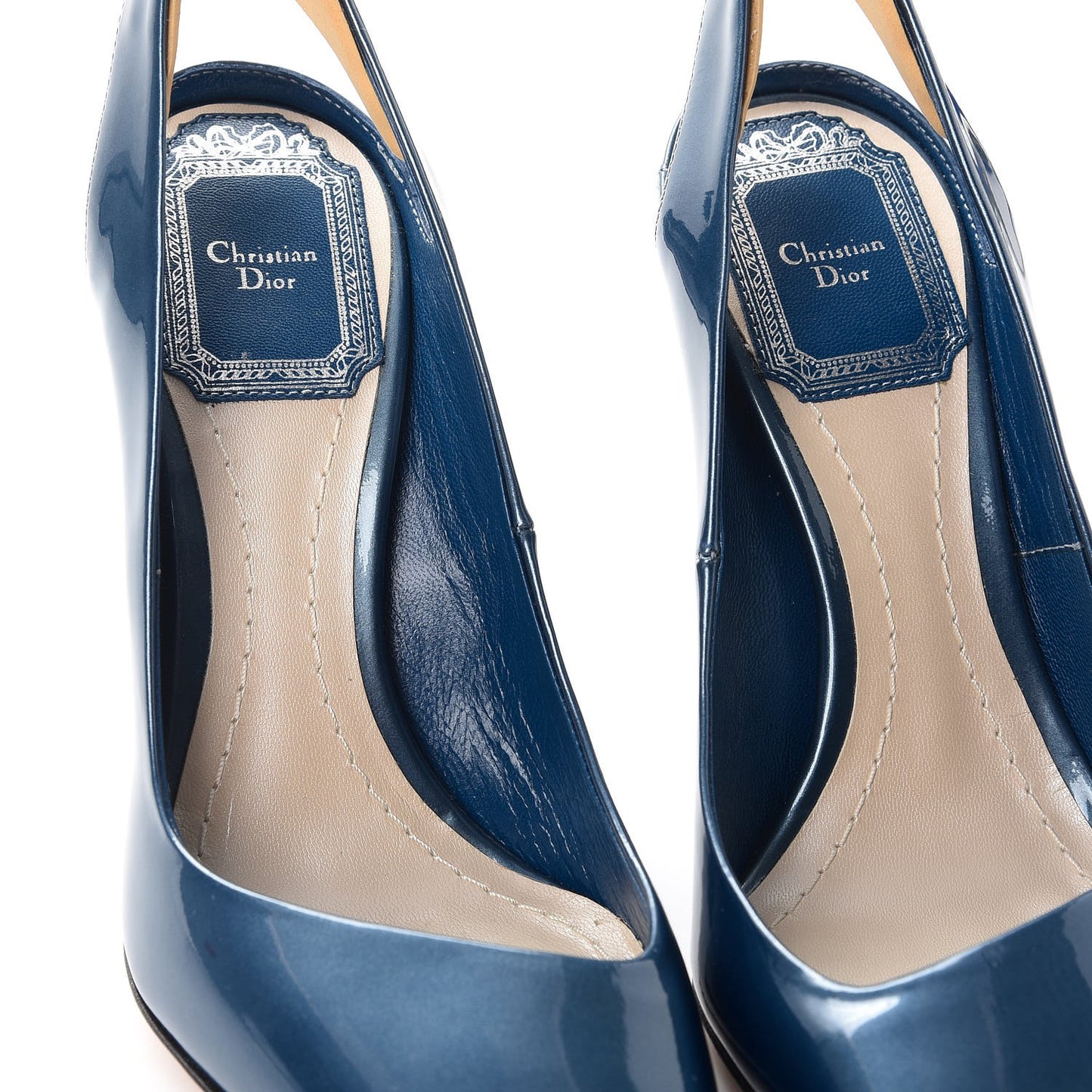 Patent Slingback Pumps 34 Blue