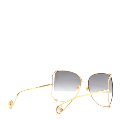 Gucci Oversized Round Sunglasses GG0252S Gold Brown 4 of 9