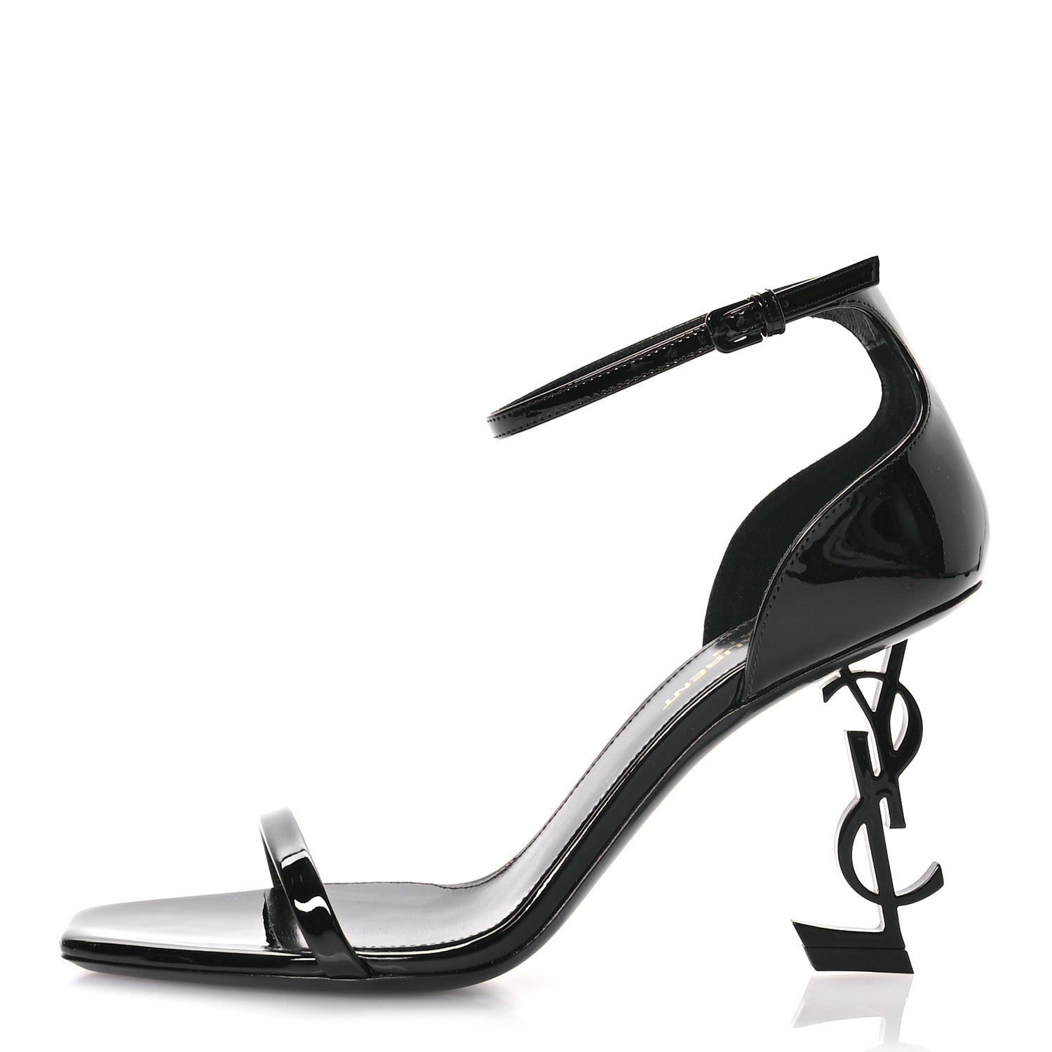 Saint Laurent Patent Calfskin Opyum 85 Sandals 37 Black 1 of 10