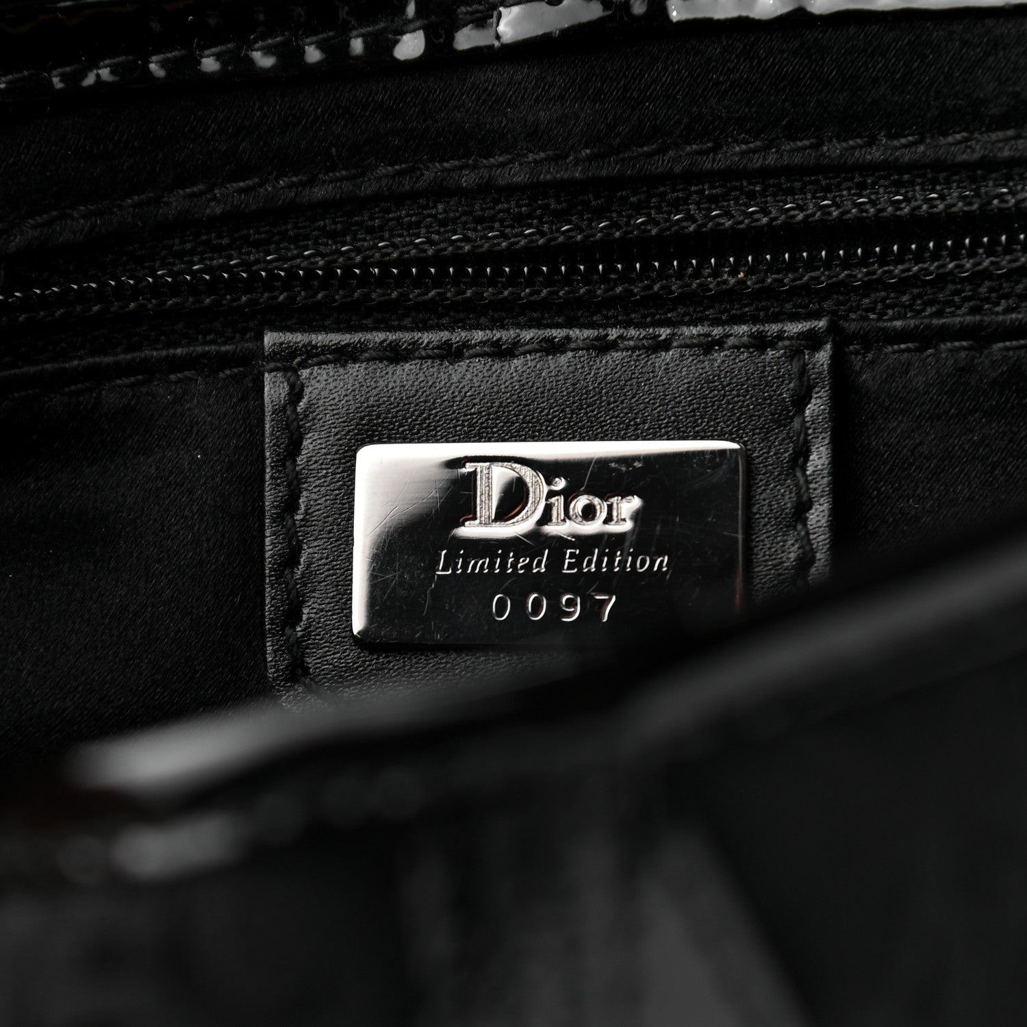 Christian Dior Canvas Bead Embroidered Mini Saddle Black 6 of 6