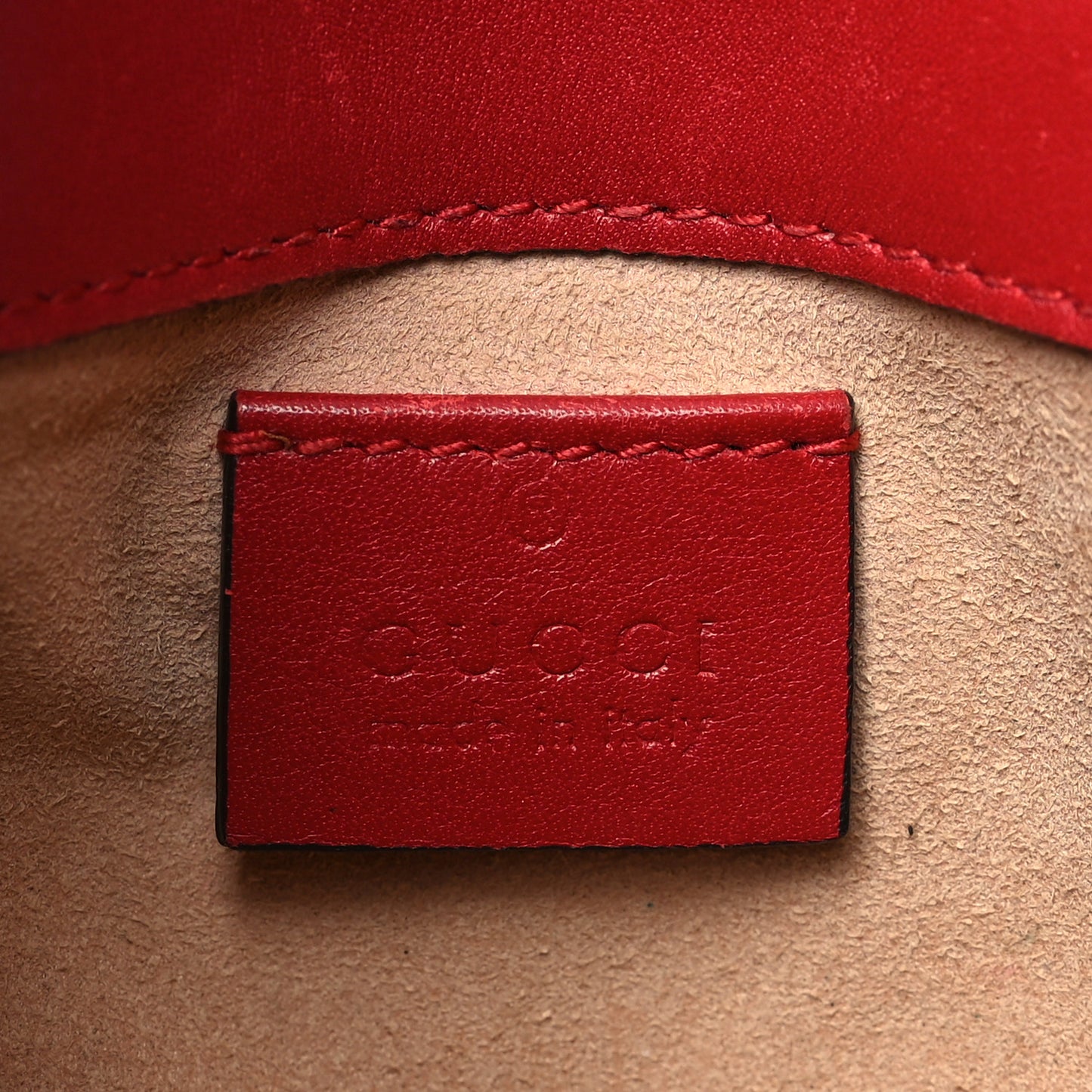 Calfskin Matelasse Super Mini GG Marmont Shoulder Bag Hibiscus Red