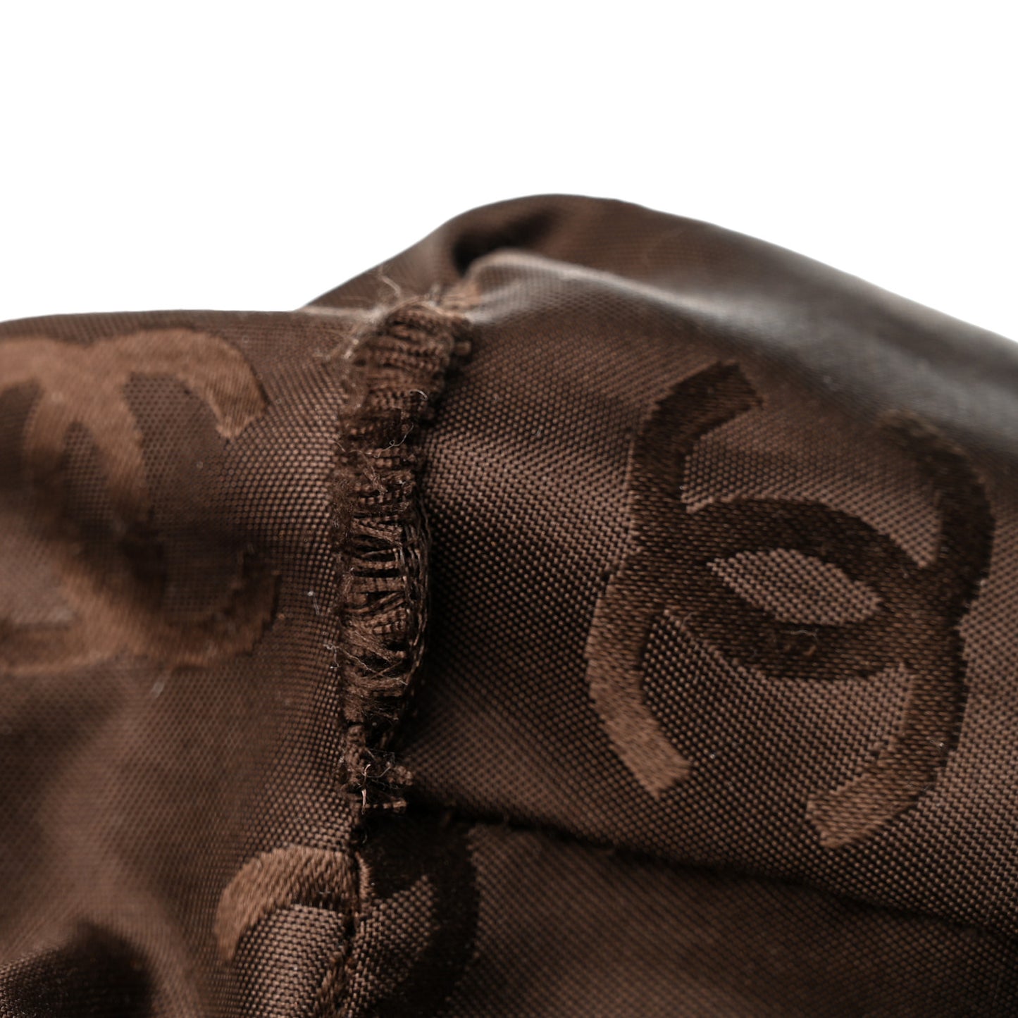 Suede Quilted Shopping Tote Brown