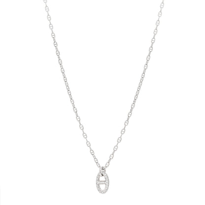 Hermes 18K White Gold Diamond New Farandole Pendant Necklace ST 1 of 5
