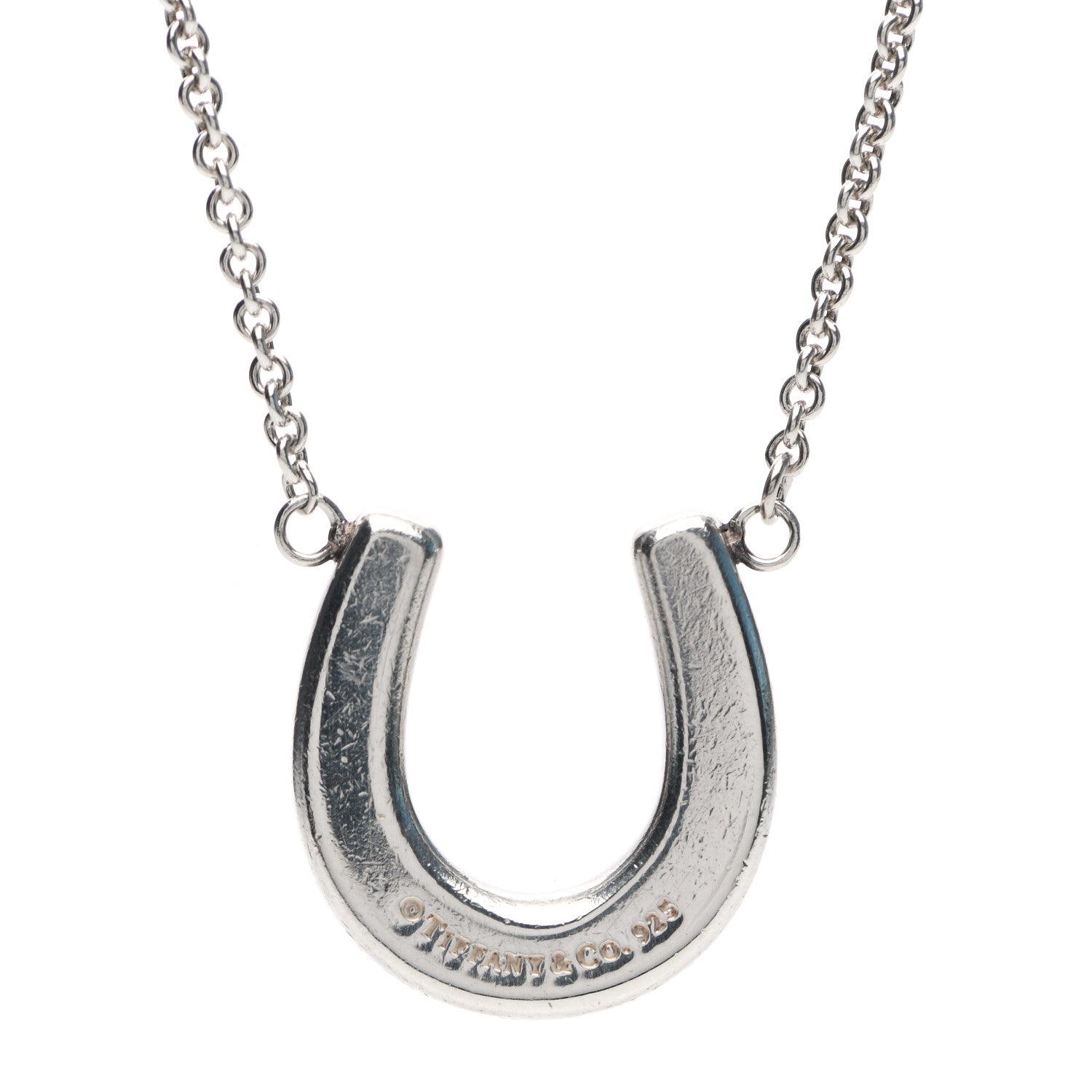 Tiffany Sterling Silver Horseshoe Pendant Necklace 6 of 6