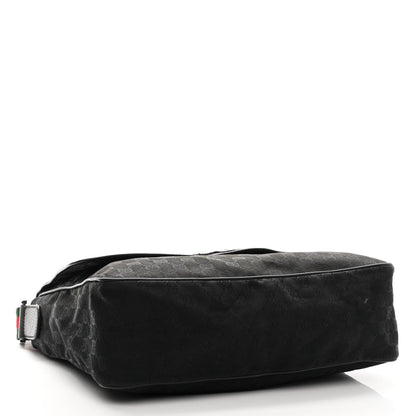 Gucci Monogram Web Medium Flap Messenger Black 4 of 11