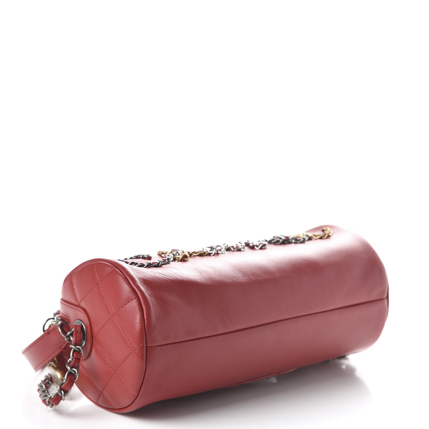 Calfskin Chain 20s Signature Bowling Bag Red