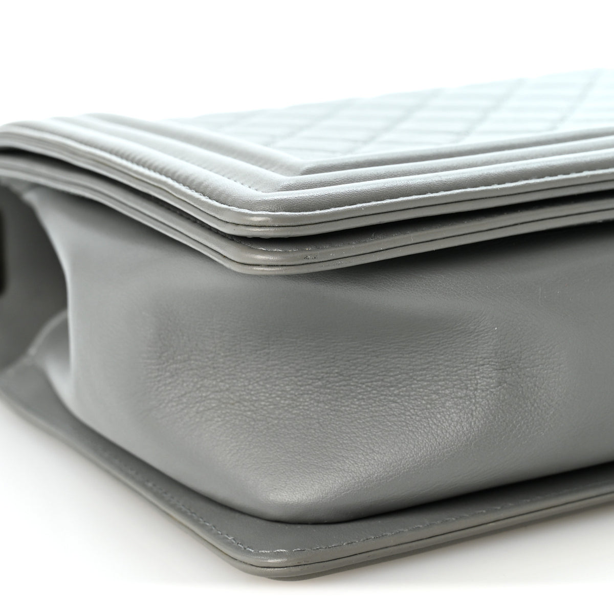 Chanel Lambskin Quilted New Medium Boy Flap Grey 9 of 10