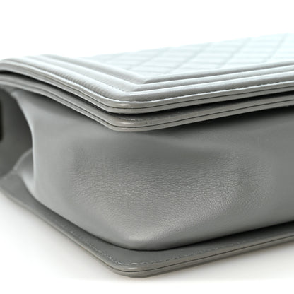 Chanel Lambskin Quilted New Medium Boy Flap Grey 9 of 10