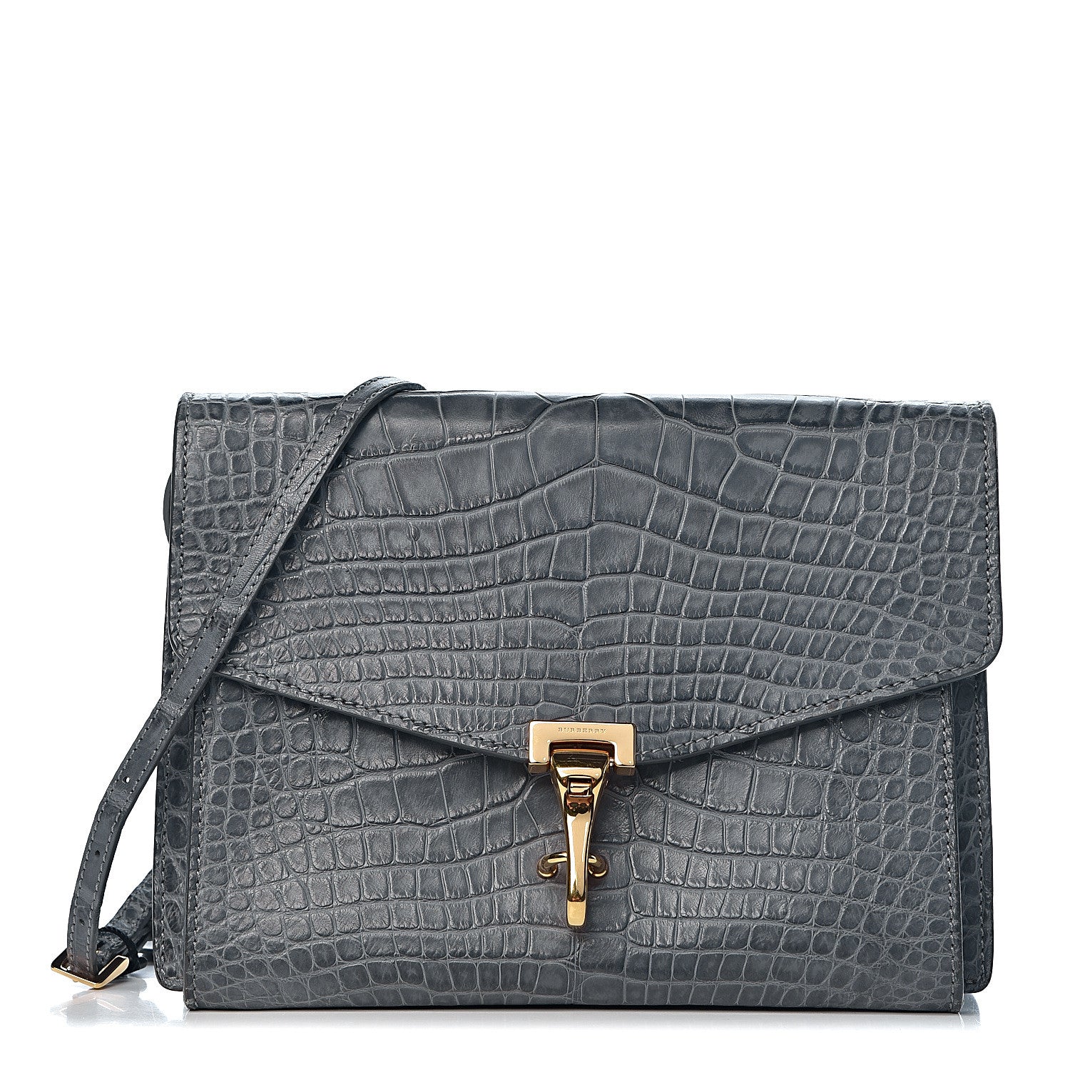 Burberry Alligator Small Macken Crossbody Bag Grey 1 of 10