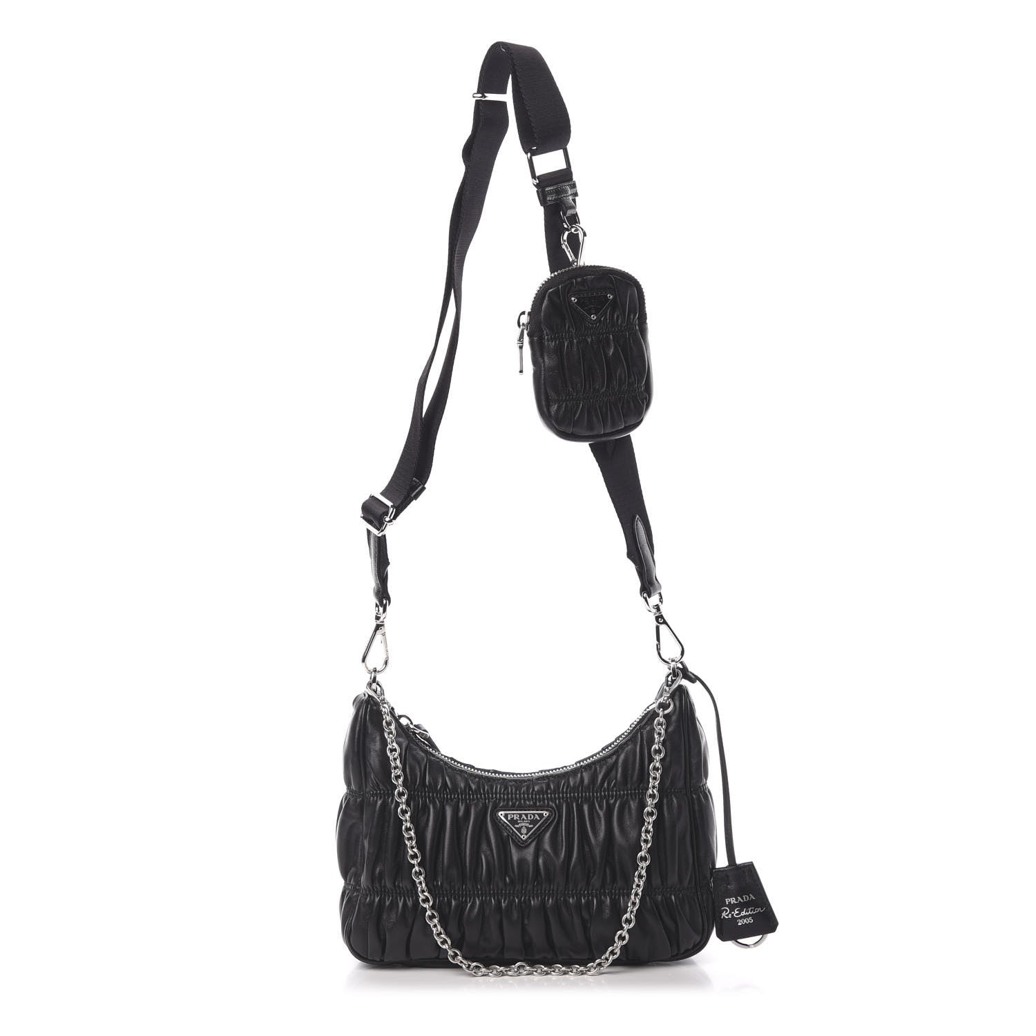 Prada Nappa Gaufre Re-Edition 2005 Shoulder Bag Black 1 of 11