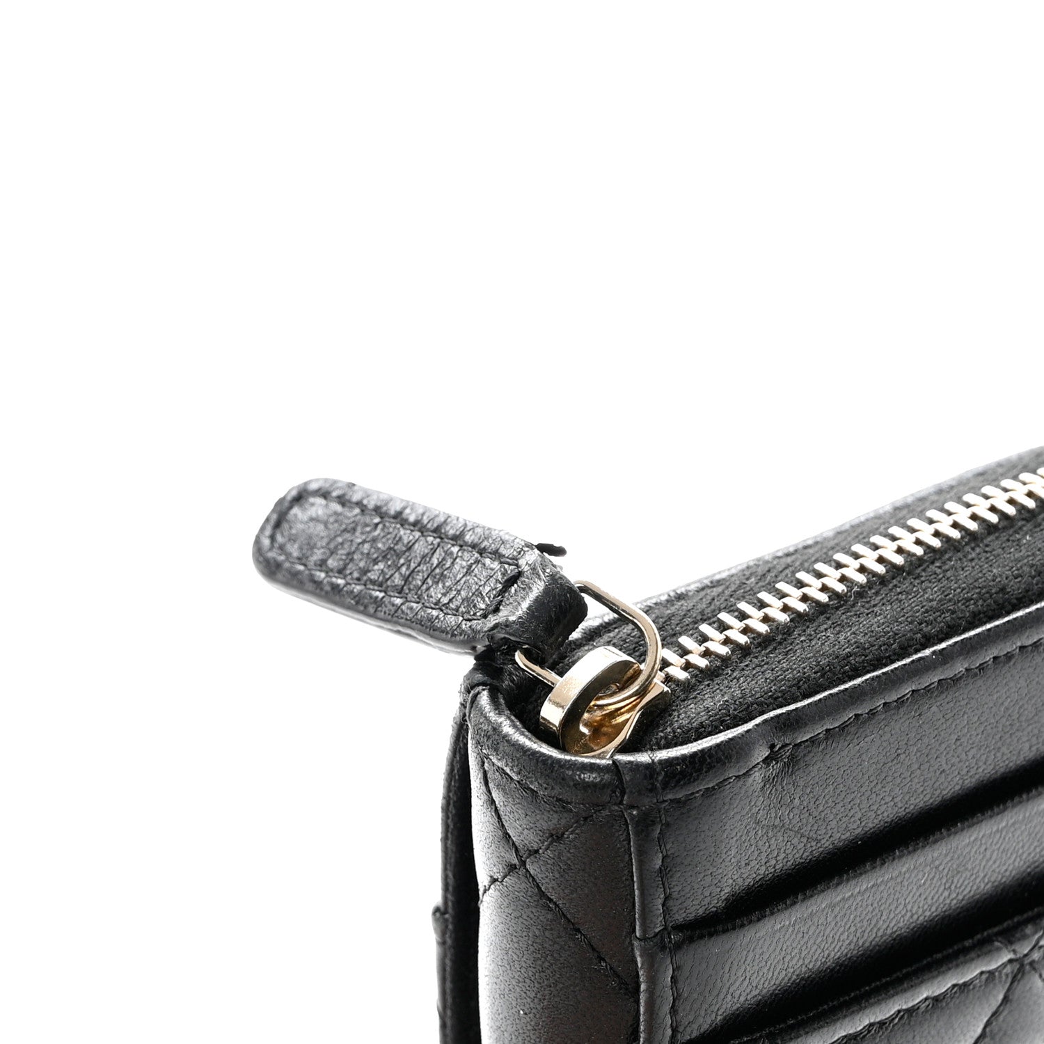Chanel Lambskin Quilted Zip Card Holder Black 10 of 12