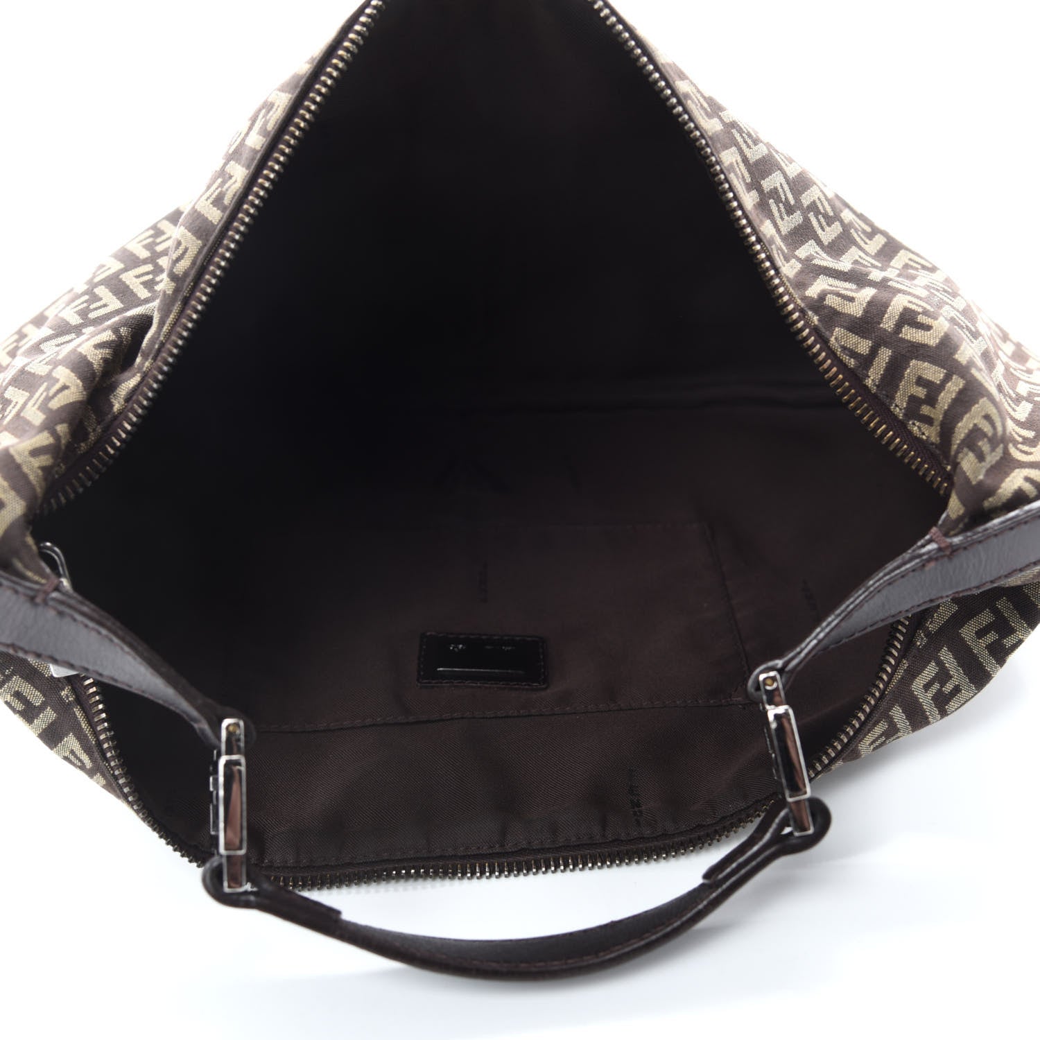 Fendi Zucchino Vitello Medium Chef Hobo Testa di Moro Beige 5 of 9