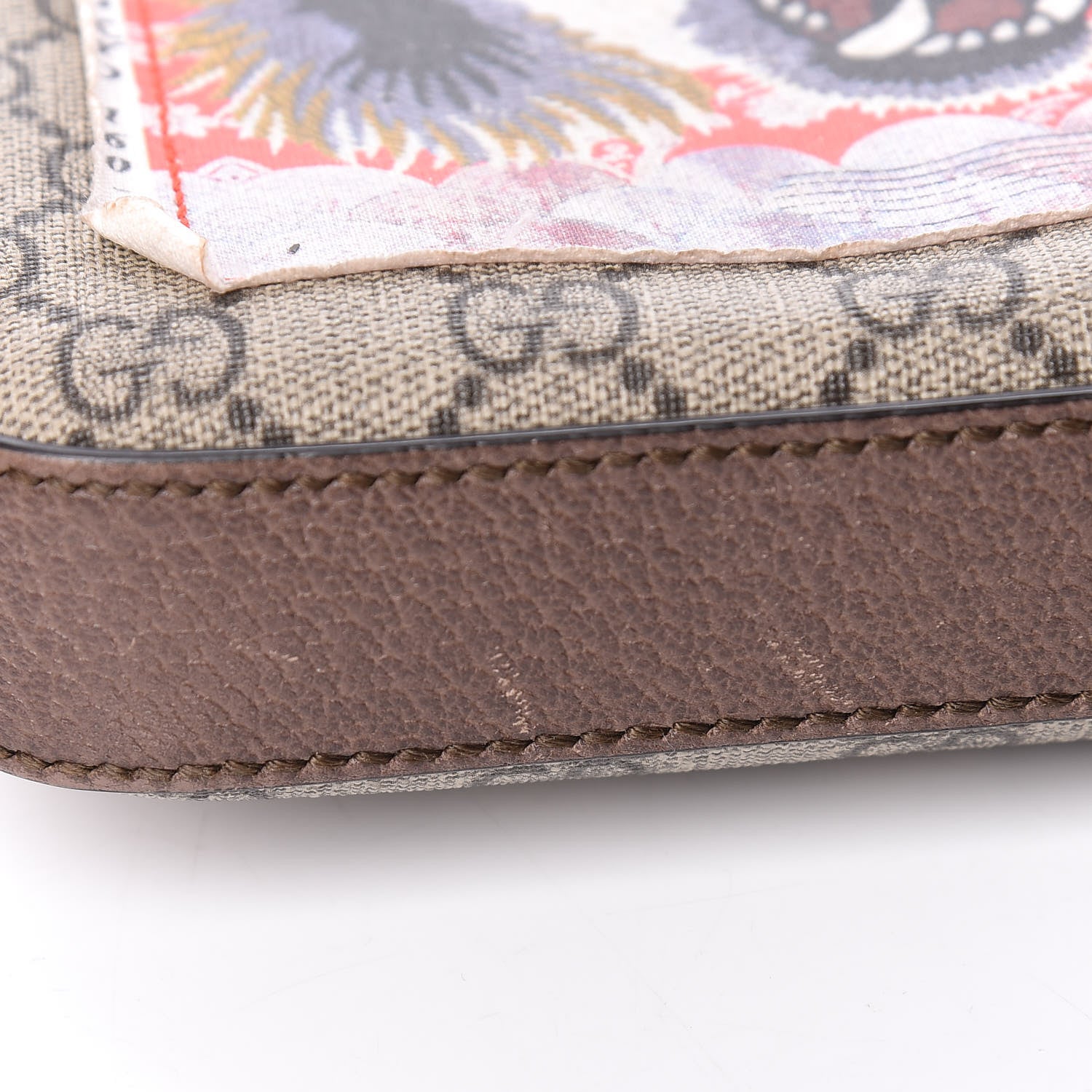Gucci Soft GG Supreme Monogram Courrier Web Medium Flat Messenger Bag Beige New Acero Multicolor 17 of 18
