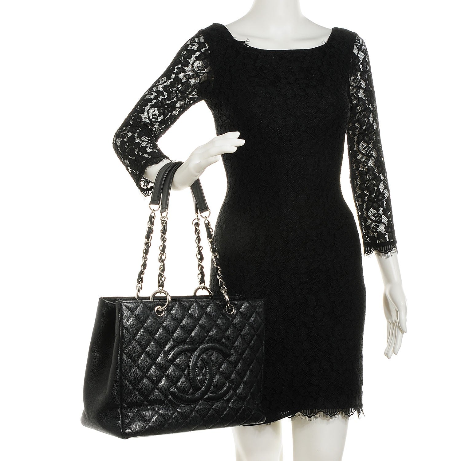 Chanel Caviar Quilted Grand Shopping Tote GST Black 2 of 7